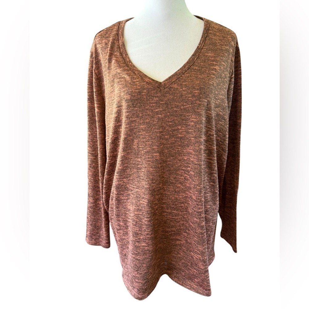 Faded Glory long sleeve V neck pullover top EUC Size 2 X